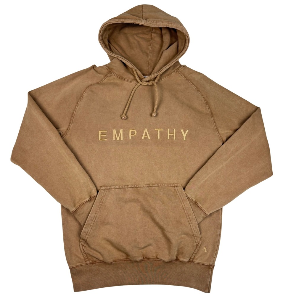 ELove Lane Seven Empathy Hoodie Unisex Size Small Brown Pullover Kangaroo Pocket